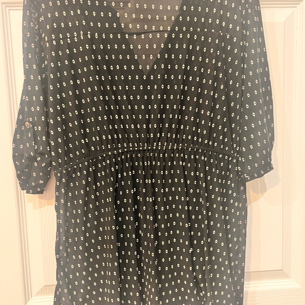 Black Polka Dot Women's Top